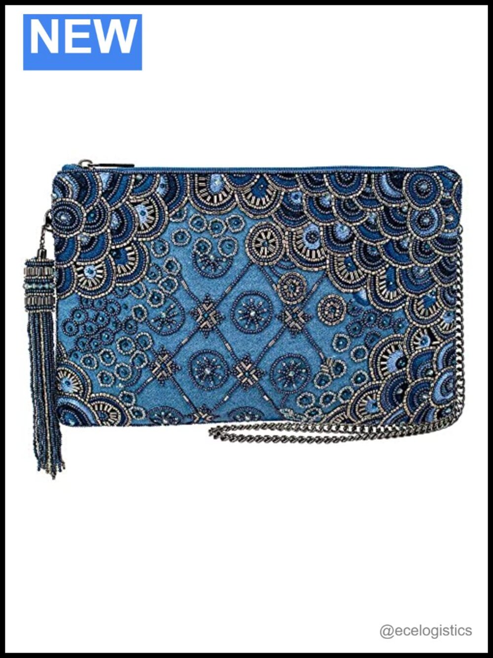 Beaded Crossbody Bag Embroidered Art Deco Sling Shoulder Purse